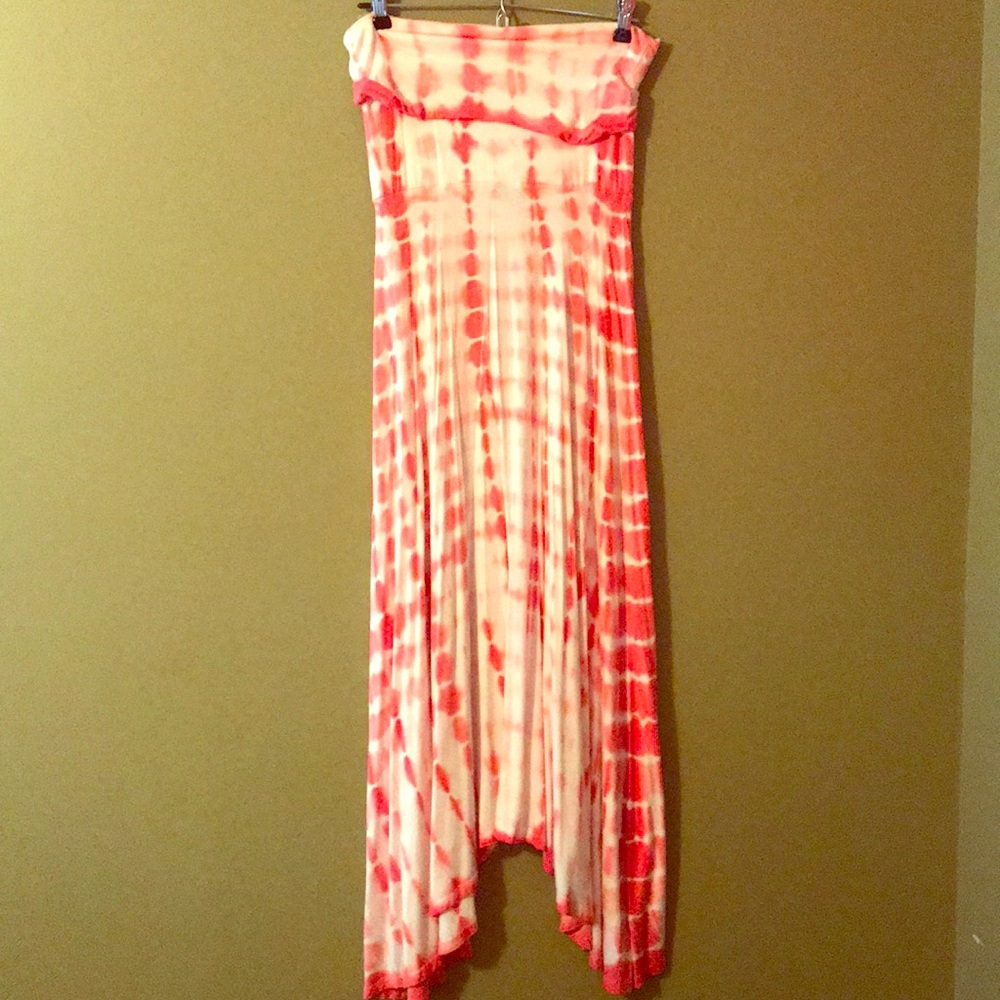 Cynthia Rowley tye dye pink &cream tube top dress